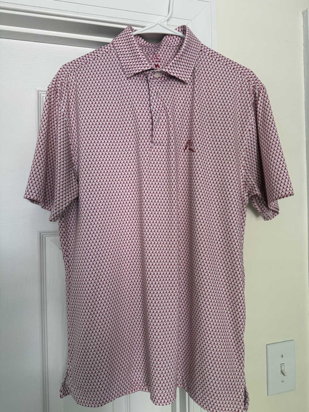 Men's Rhoback University of Alabama Polo Shirt - Red “A” Print